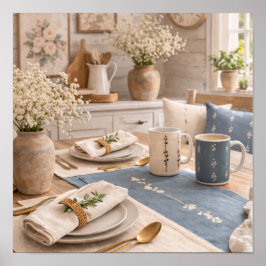 Landhausküche Stilleben Botanischer Tisch Poster