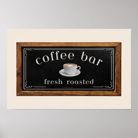 Landhausposter Kaffebar Schild – Kaffeestation  (Vorne)