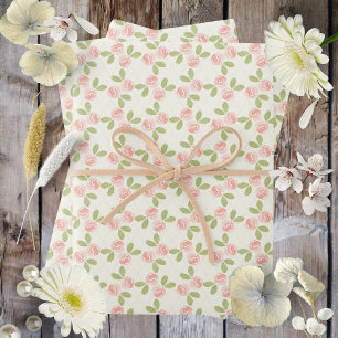 Landhausrosen in tiefrosa Geschenkpapierbögen Geschenkpapier Set
