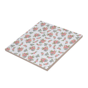 Landhausrosen rosa Blumenmuster Fliese