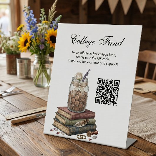 Landhausstil-Abschluss-College-Fonds-QR-Code  Sockelschild