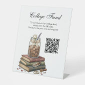 Landhausstil-Abschluss-College-Fonds-QR-Code  Sockelschild (Vorderseite)