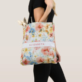 Landhausstil Aquarell Blumen Namensgeschenk Wildbl Tasche (Von Nahem)