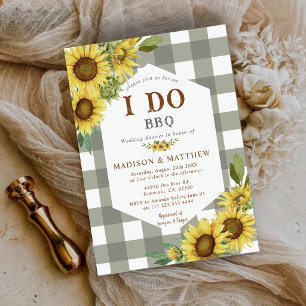 Landhausstil BBQ Sonnenblume Hochzeit Dusche Einladung