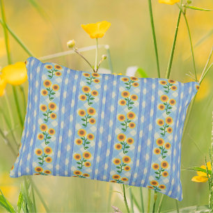 Landhausstil Blau Weiß Gelbe Sonnenblumen Dekokissen