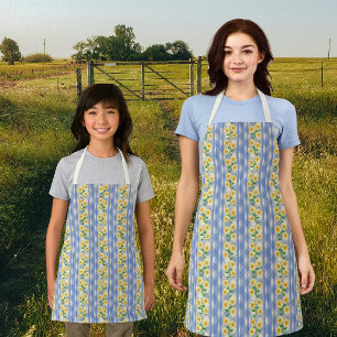 Landhausstil Blau Weiß Gelbe Sonnenblumen Schürze