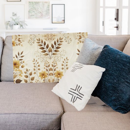 Landhausstil Blumen Fleecedecke