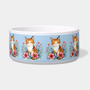 Landhausstil Blumenkatze Ruhige Feline Botanik Napf