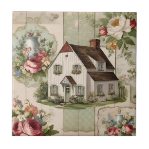 Landhausstil Blumenmuster Fliese