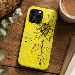 Landhausstil Gelbe Punkt Handgezeichnete Sonnenblu Case-Mate iPhone Hülle