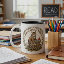 Landhausstil-Katze-Lehrer-Kaffeetasse