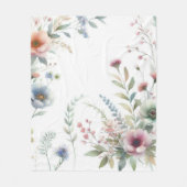 Landhausstil Pastell Blumenmuster Fleecedecke (Vorderseite)
