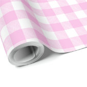 Landhausstil-Rosa-Karo Geschenkpapier (Rolleneckpunkt)