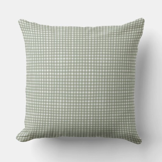 Landhausstil Salbeigrün Gingham Klassiker  Kissen (Vorderseite)