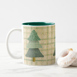Landhausstil-Tannenbaum-Tasse Zweifarbige Tasse