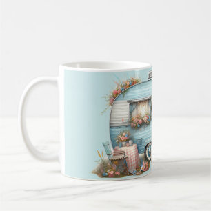 Landhausstil Vintage Blumen Camper Boho Accessoire Kaffeetasse