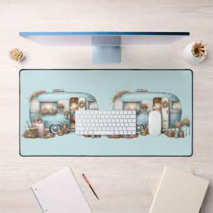 Landhausstil Vintage Blumen Camper Boho Accessoire Schreibtischunterlage