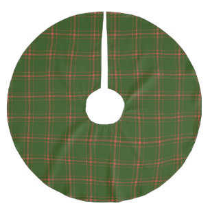 Landhausstil vintage Waldgrün Rot kariert Weihnach Polyester Weihnachtsbaumdecke