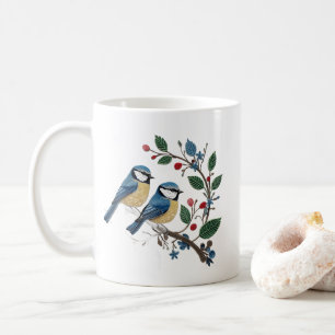 Landhausstil-Vögel auf einer Ranke mit Quilling-Ef Kaffeetasse