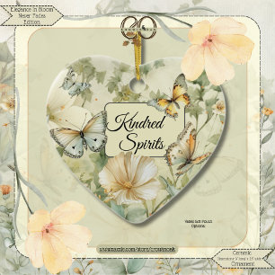 Landhausstil Wildblumen Gleichgesinnte Seelen Herz Keramik Ornament