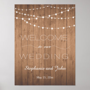 Landhausstil Willkommensschild zur Hochzeit Poster