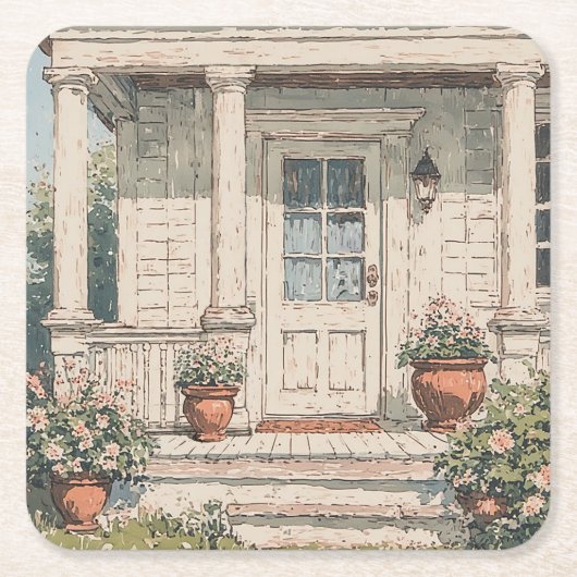 Landhausveranda Rechteckiger Pappuntersetzer (Vorderseite)