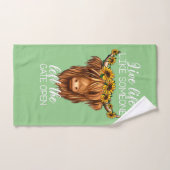 Landheiser-Hochlandkuh mit Sonnenblumenfarm Badhandtuch Set (Handtuch)