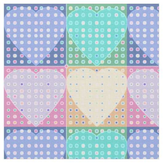 Landherzen mit Quilt-Quadrat Stoff (Nahaufnahme)