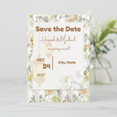 Landhochzeit Blumen Datum speichern Save The Date (Stehend Vorderseite)