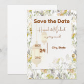 Landhochzeit Blumen Datum speichern Save The Date (Vorne/Hinten)