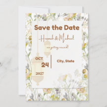 Landhochzeit Blumen Datum speichern