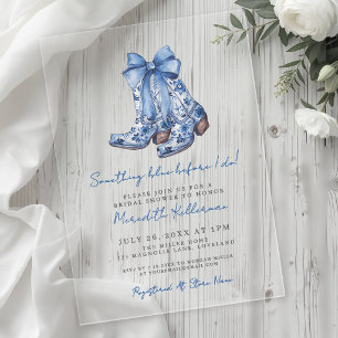 Landhochzeit Brautparty im Country Stil Acryleinladungen