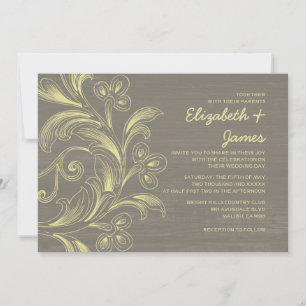 Landhochzeit Einladungen mit Schnörkel