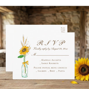 Landhochzeit Gelbe Sonnenblume Hochzeit RSVP Einladungspostkarte