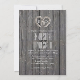 Landhochzeit Hufeisen Herz Scheune Holz Hochzeit Einladung