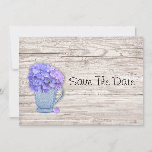 Landhochzeit Hydrangea Save The Date (Vorderseite)