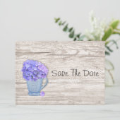 Landhochzeit Hydrangea Save The Date (Stehend Vorderseite)