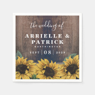 Landhochzeit im Fass mit Sonnenblumen Vintage Serviette