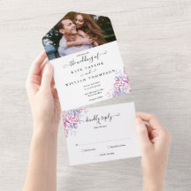 Landhochzeit mit floralem Schriftzug und Foto