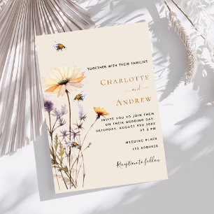Landhochzeit mit Wildblumen Luxus Einladung