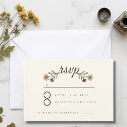 Landhochzeit mit Wildblumen RSVP Karte