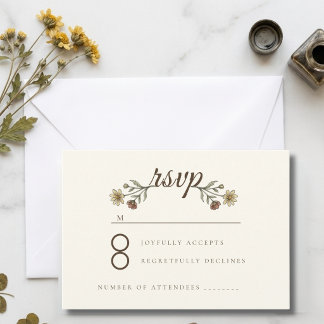 Landhochzeit mit Wildblumen RSVP Karte