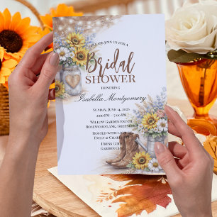 Landhochzeit-Thema mit Sonnenblumen-Rustikal Einladung