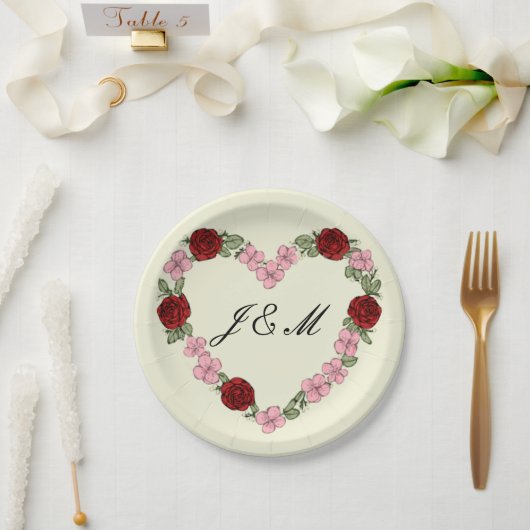Landhochzeitscreme Pappteller (Hochzeit)