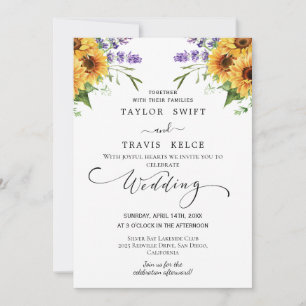 Landhochzeitseinladung mit Sonnenblumen Einladung