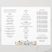 Landhochzeitszeremonie-Programm mit Wildblumen (Rückseite)