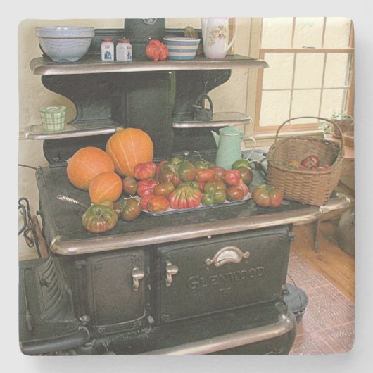 Landholzkochofen Steinuntersetzer (Vorderseite)