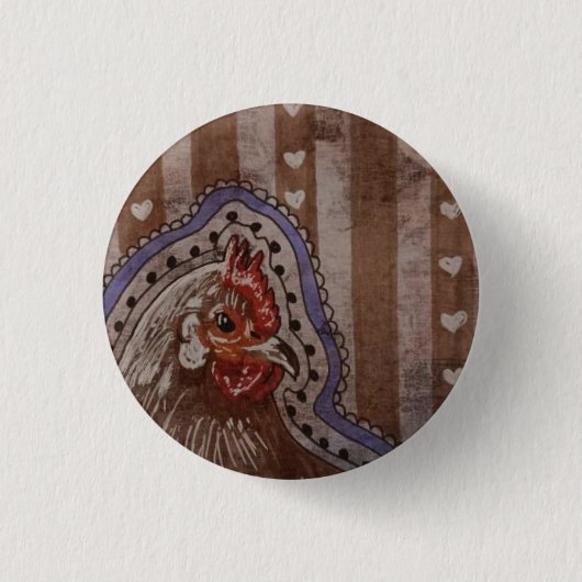 Landhuhn Button (Vorderseite)