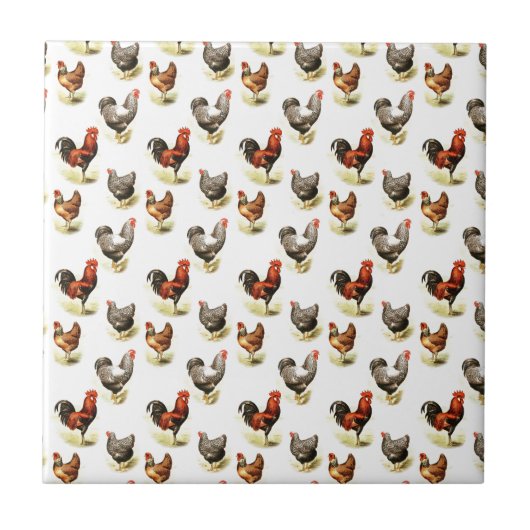 Landhuhn-Muster Fliese (Vorderseite)