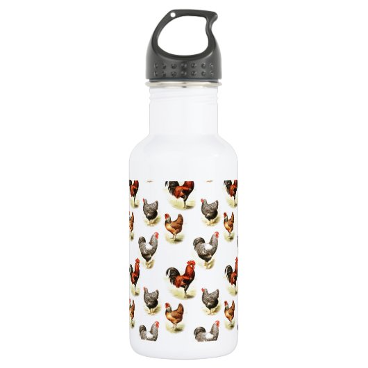 Landhuhn-Muster Trinkflasche (Vorderseite)